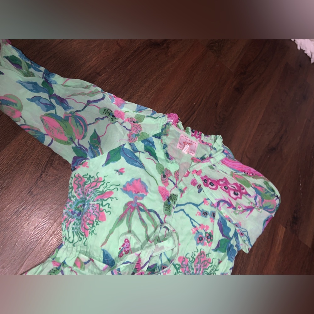 Tuckernuck bajanan garden Eden patina green maxi formal party tiered dress $450 - Picture 7 of 7